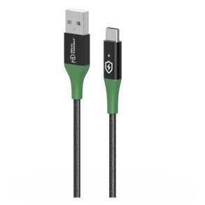 MicroConnect USB kabel - Smart Charge USB-A to USB-C - Cable 2m - sort/Green Smart 
